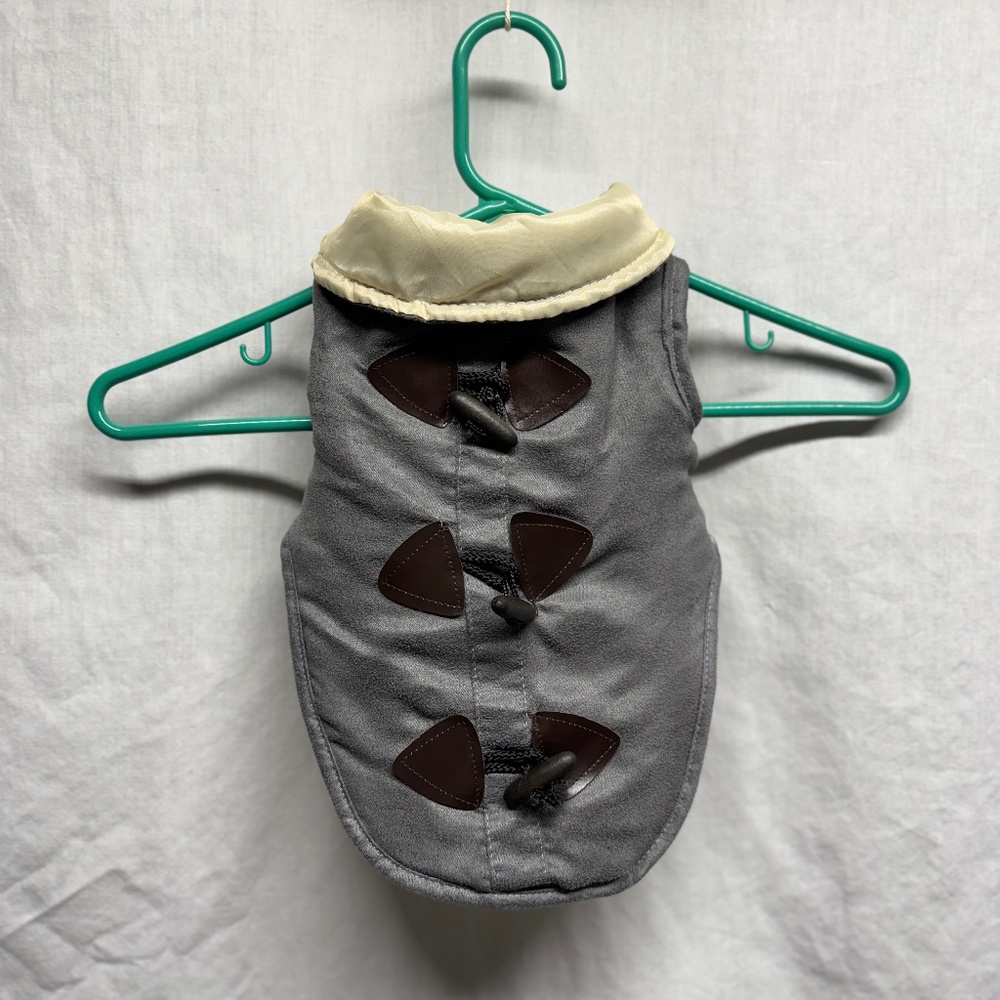 gray and black Medium Sized Dog Jacket